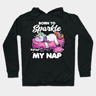 Born To Sparkle Cartoon Unicorn Hoodie